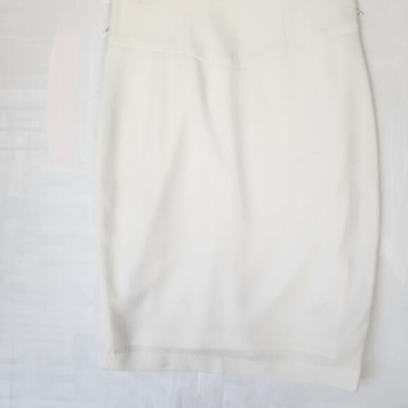 Cache Dress Sz 6 Sheath Dress Drape Neck Cap Sleeves Off White - Picture 3 of 7